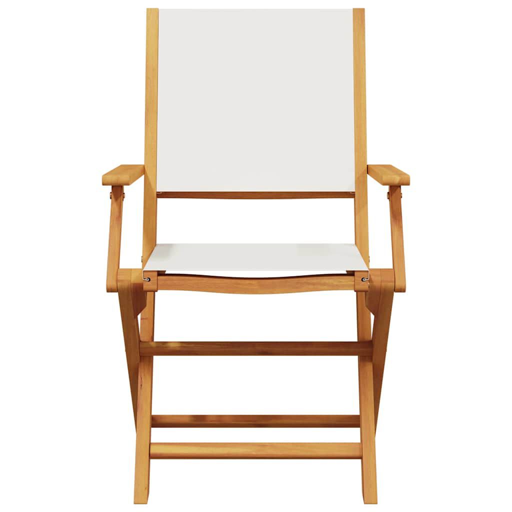 vidaXL Garden Chairs 2 pcs Cream White Solid Wood Acacia and Fabric