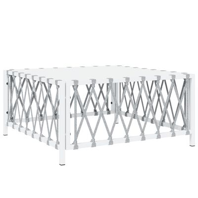 vidaXL 7 Piece Garden Lounge Set with Cushions White Steel, white vidaXL 7 Piece Garden Lounge Set with Cushions White Steel