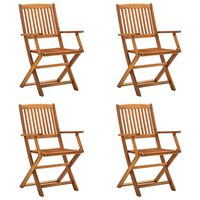vidaXL Folding Outdoor Chairs 4 pcs Solid Acacia Wood, brown vidaXL Folding Outdoor Chairs 4 pcs Solid Acacia Wood