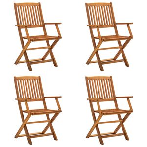 vidaXL Folding Outdoor Chairs 4 pcs Solid Acacia Wood