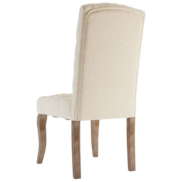 vidaXL Dining Chairs 6 pcs Beige Linen-Look Fabric