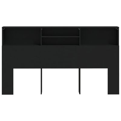 vidaXL Headboard Cabinet Black 180x19x103.5 cm, black vidaXL Headboard Cabinet Black 180x19x103.5 cm