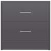 vidaXL Bedside Cabinets 2 pcs High Gloss Grey 40x30x40 cm Engineered Wood