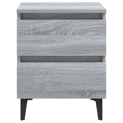 vidaXL Bed Cabinets with Metal Legs 2 pcs Grey Sonoma 40x35x50 cm, grey sonoma vidaXL Bed Cabinets with Metal Legs 2 pcs Grey Sonoma 40x35x50 cm