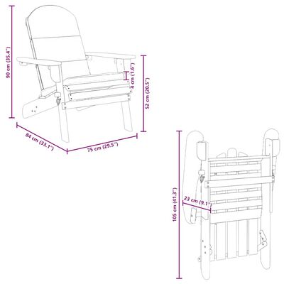 vidaXL Adirondack Garden Chair with Cushions Solid Wood Acacia, brown and grey vidaXL Adirondack Garden Chair with Cushions Solid Wood Acacia