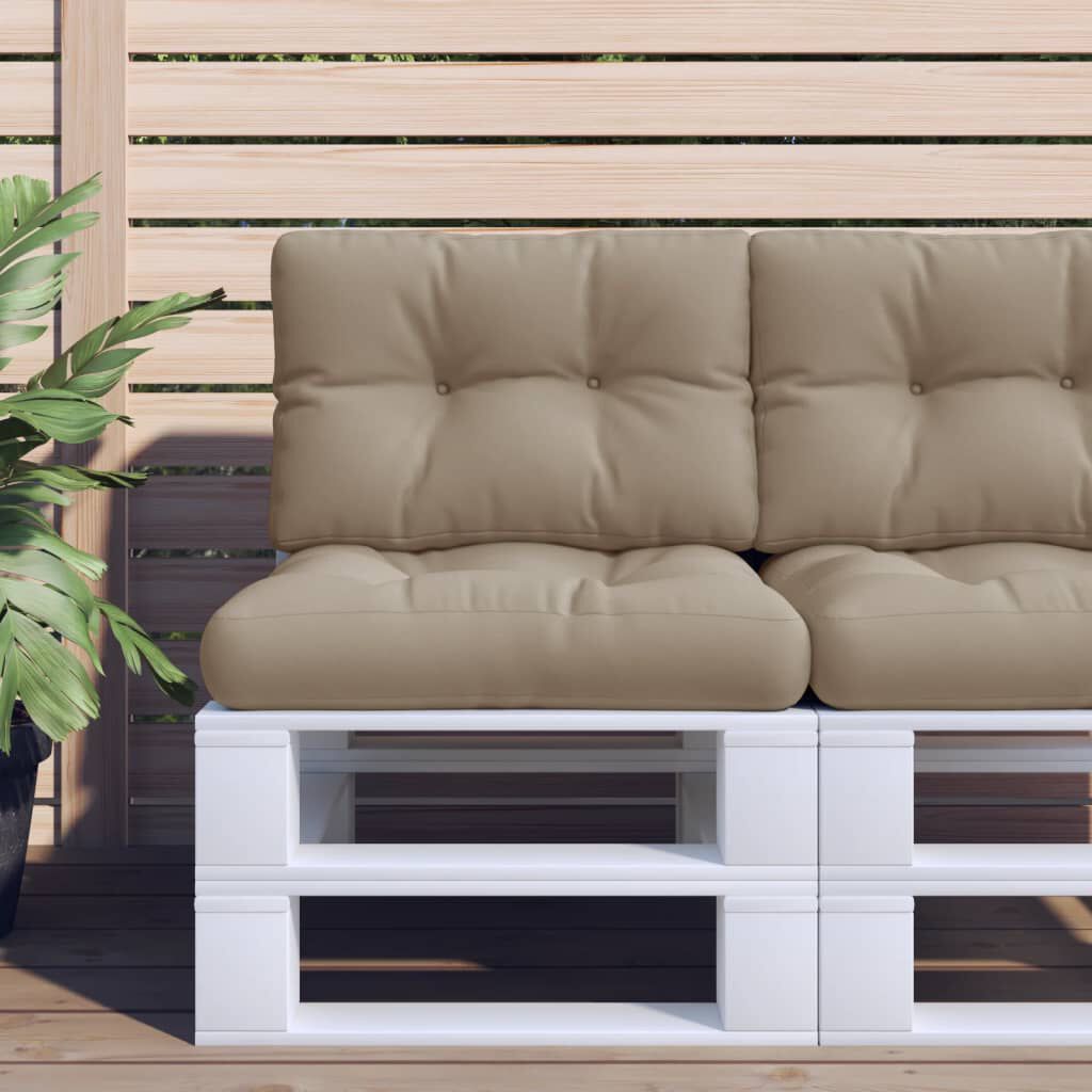 vidaXL Pallet Cushions 2 pcs Taupe Fabric