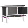vidaXL Outdoor Rabbit Hutch 1 Layer Grey Wood