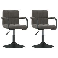 vidaXL Swivel Dining Chairs 2 pcs Dark Grey Velvet, dark grey vidaXL Swivel Dining Chairs 2 pcs Dark Grey Velvet