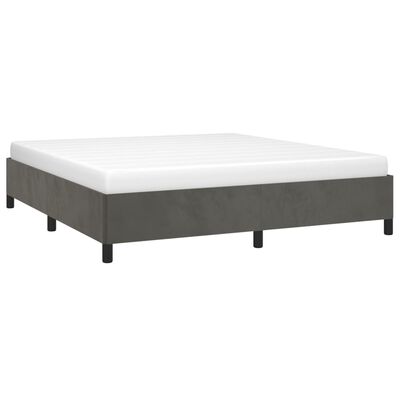 vidaXL Bed Frame without Mattress Dark Grey 180x200 cm Super King Velvet, dark grey vidaXL Bed Frame without Mattress Dark Grey 180x200 cm Super King Velvet