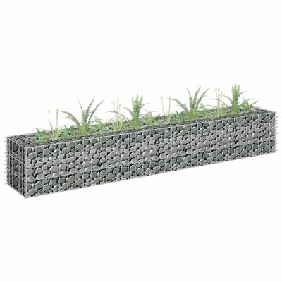 vidaXL Gabion Raised Bed Galvanised Steel 180x30x30 cm,  vidaXL Gabion Raised Bed Galvanised Steel 180x30x30 cm