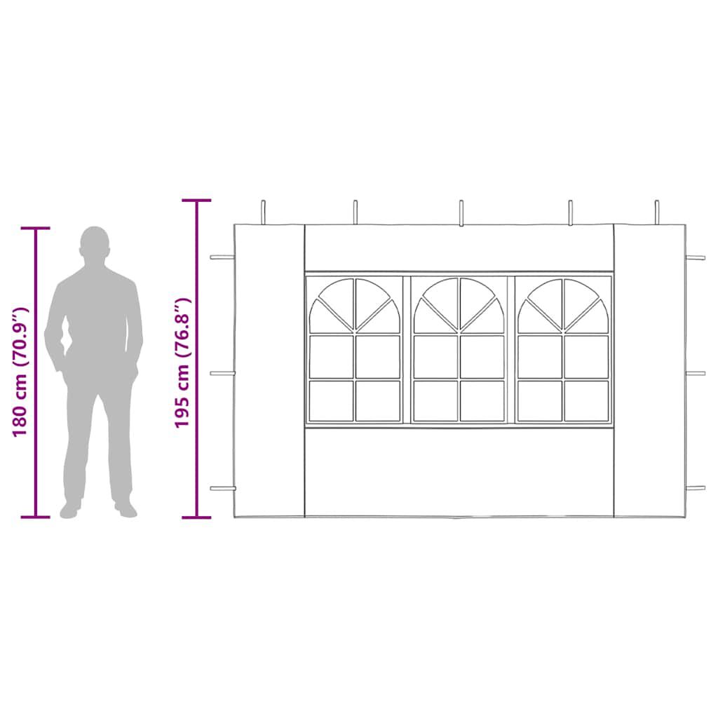 vidaXL Party Tent Sidewall 2 pcs with Window PE White