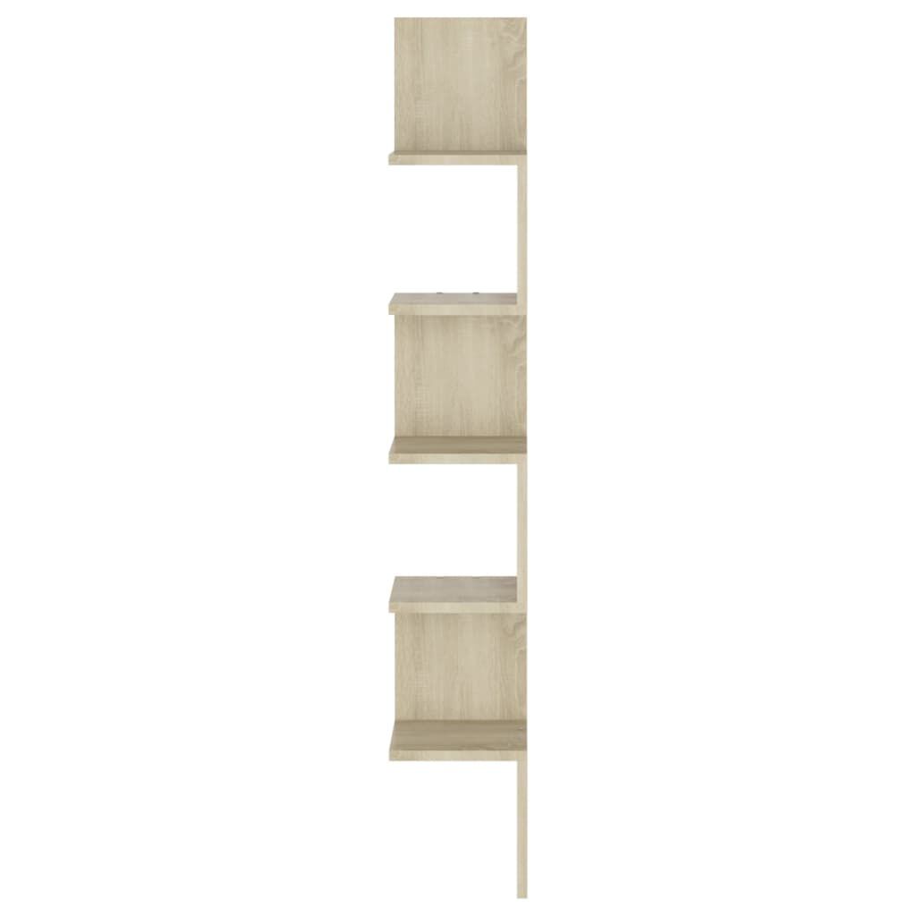 vidaXL Wall Corner Shelf Sonoma Oak 20x20x127.5 cm Engineered Wood