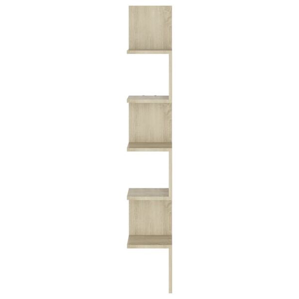 vidaXL Wall Corner Shelf Sonoma Oak 20x20x127.5 cm Engineered Wood