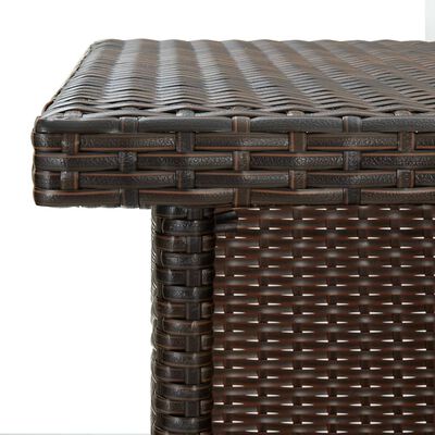 vidaXL Corner Bar Table Brown 100x50x105 cm Poly Rattan, brown vidaXL Corner Bar Table Brown 100x50x105 cm Poly Rattan