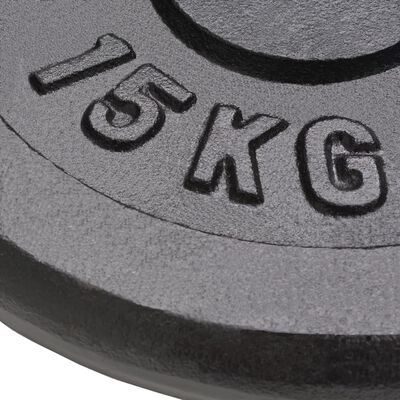 vidaXL Weight Plates 2 pcs 2x15 kg Cast Iron,  vidaXL Weight Plates 2 pcs 2x15 kg Cast Iron