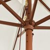 vidaXL Garden Parasol with Wooden Pole Sand 299x240 cm