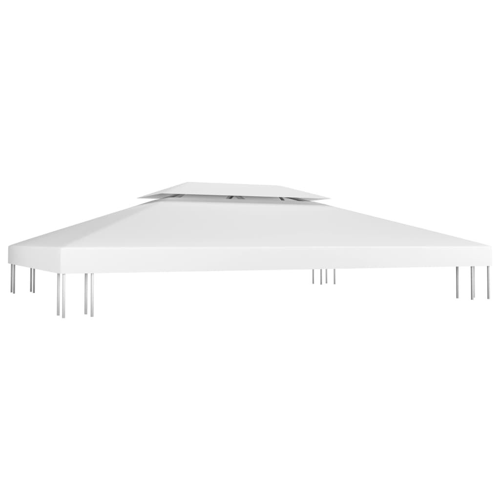 vidaXL 2-Tier Gazebo Top Cover 310 g/m² 4x3 m White