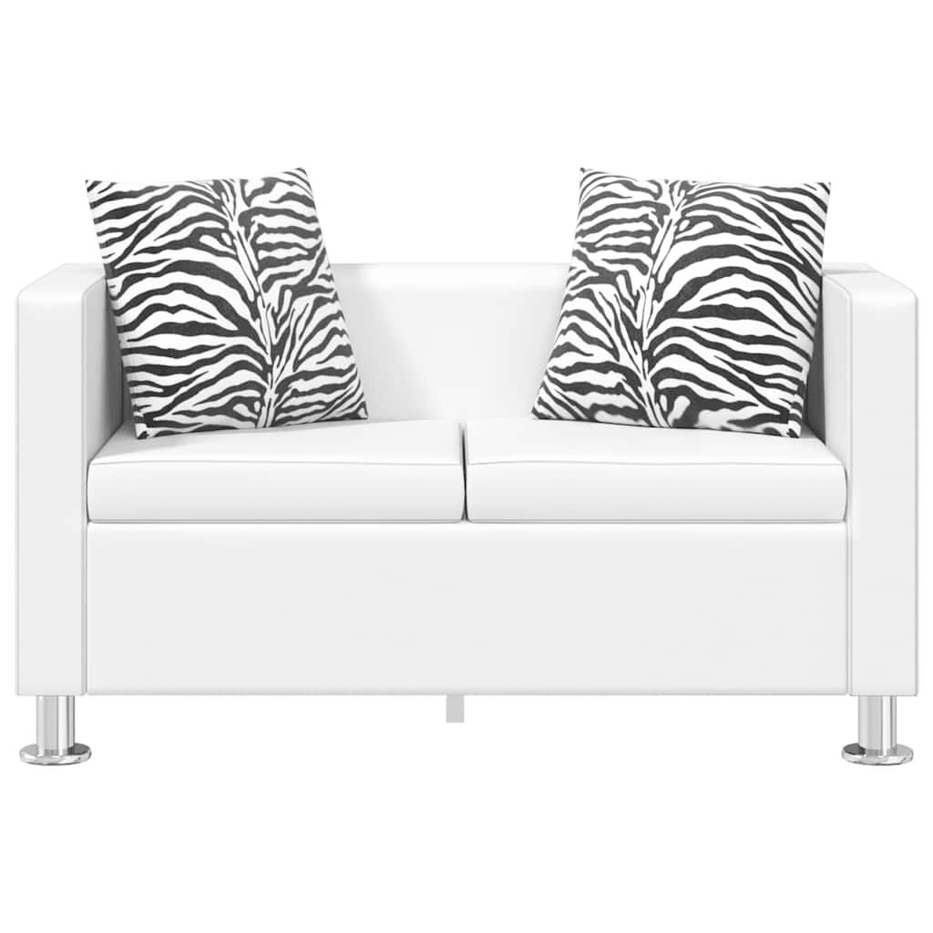 vidaXL Sofa 2-Seater Artificial Leather White
