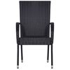 vidaXL 7 Piece Garden Dining Set Black
