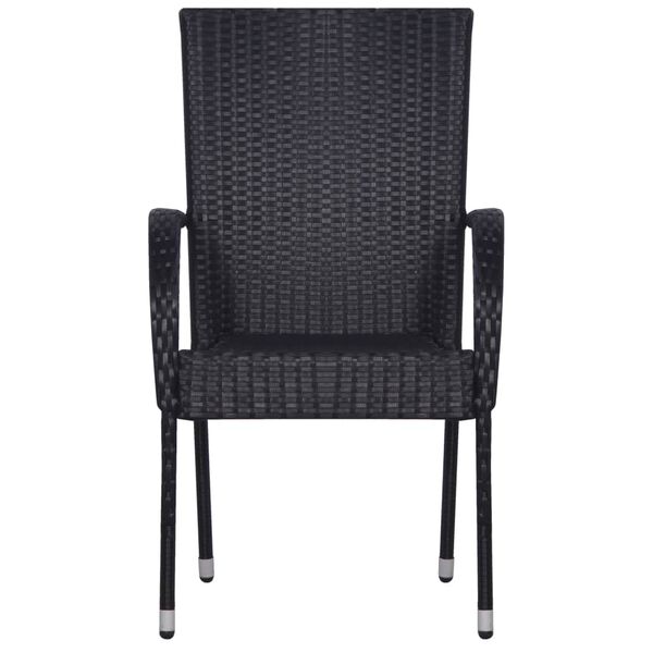 vidaXL 7 Piece Garden Dining Set Black