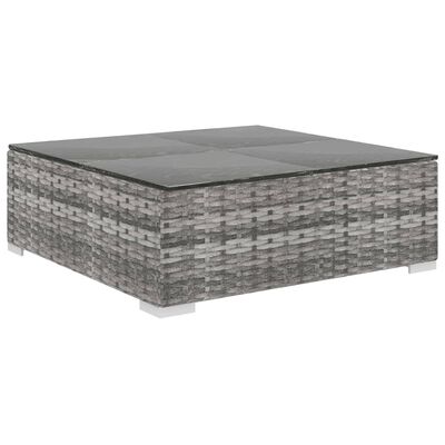 vidaXL 6 Piece Garden Lounge Set with Cushions Poly Rattan Grey, grey vidaXL 6 Piece Garden Lounge Set with Cushions Poly Rattan Grey