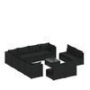vidaXL 12 Piece Garden Lounge Set with Cushions Black Poly Rattan
