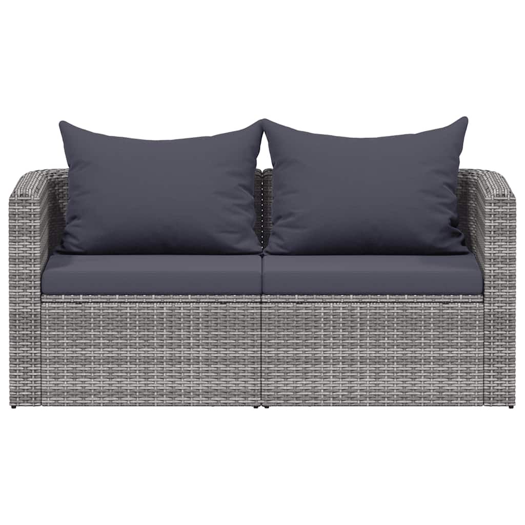 vidaXL Garden Corner Sofas 2 pcs Grey Poly Rattan