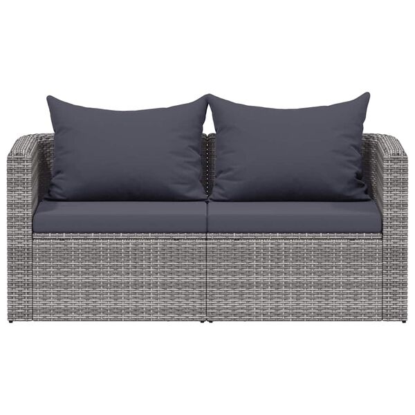 vidaXL Garden Corner Sofas 2 pcs Grey Poly Rattan