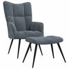 vidaXL Relaxing Chair with a Stool Dark Grey Velvet