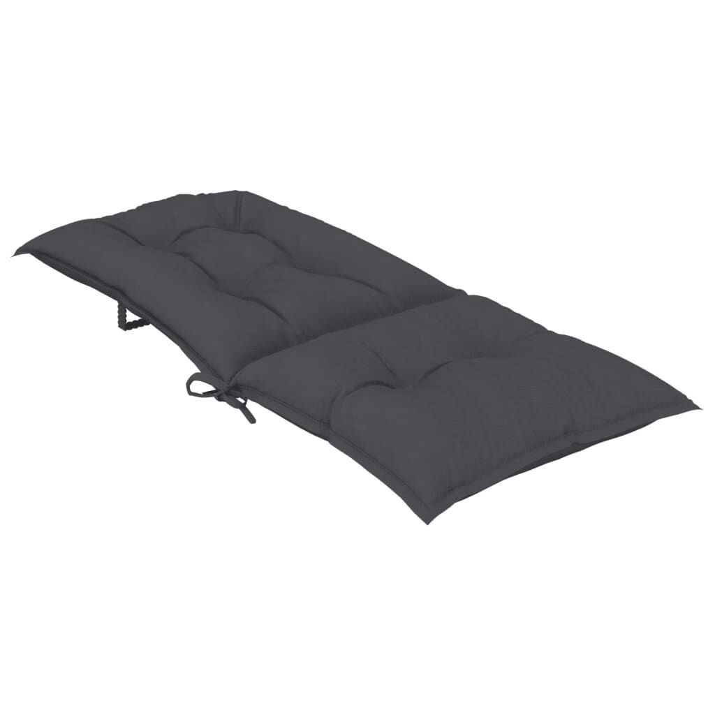 vidaXL Garden Highback Chair Cushions 4 pcs Anthracite 120x50x7 cm Fabric