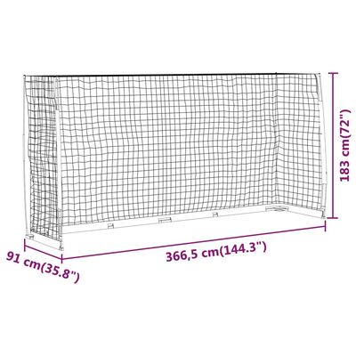 vidaXL Soccer Goal 366.5x91x183 cm Steel,  vidaXL Soccer Goal 366.5x91x183 cm Steel