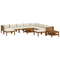 vidaXL 12 Piece Garden Lounge Set with Cream Cushion Solid Acacia Wood, cream vidaXL 12 Piece Garden Lounge Set with Cream Cushion Solid Acacia Wood