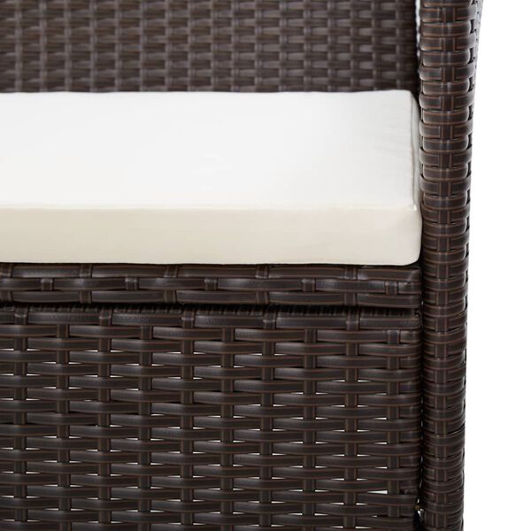 vidaXL 2 Piece Garden Lounge Set with Cushion Poly Rattan Brown