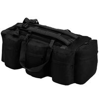 vidaXL 3-in-1 Army-Style Duffel Bag 45 L Black