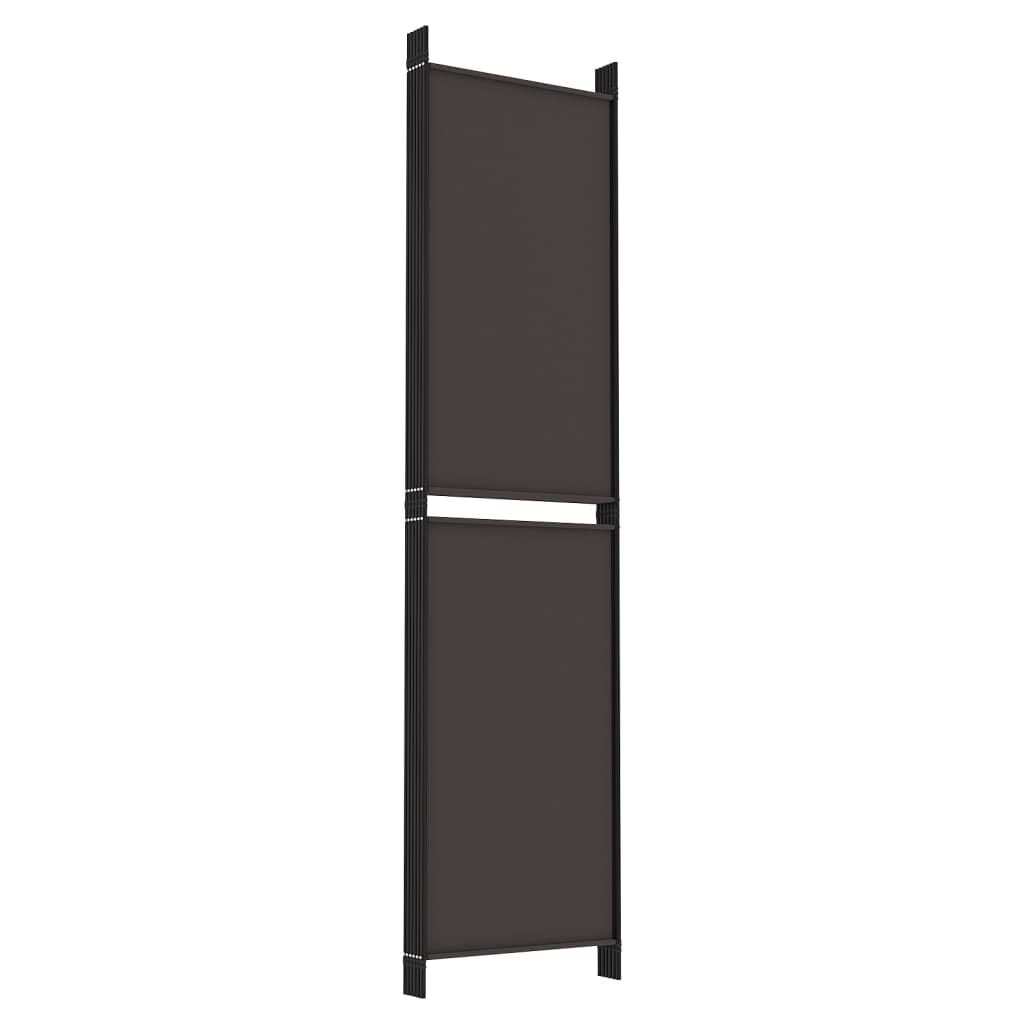 vidaXL 5-Panel Room Divider Brown 250x200 cm Fabric