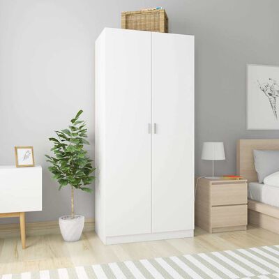 vidaXL Wardrobe White 90x52x200 cm Engineered Wood, white vidaXL Wardrobe White 90x52x200 cm Engineered Wood