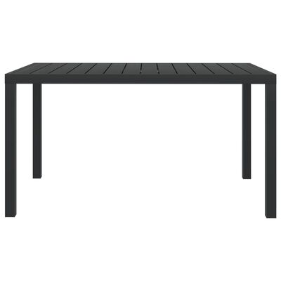 vidaXL Garden Table Black 150x90x74 cm Aluminium and WPC