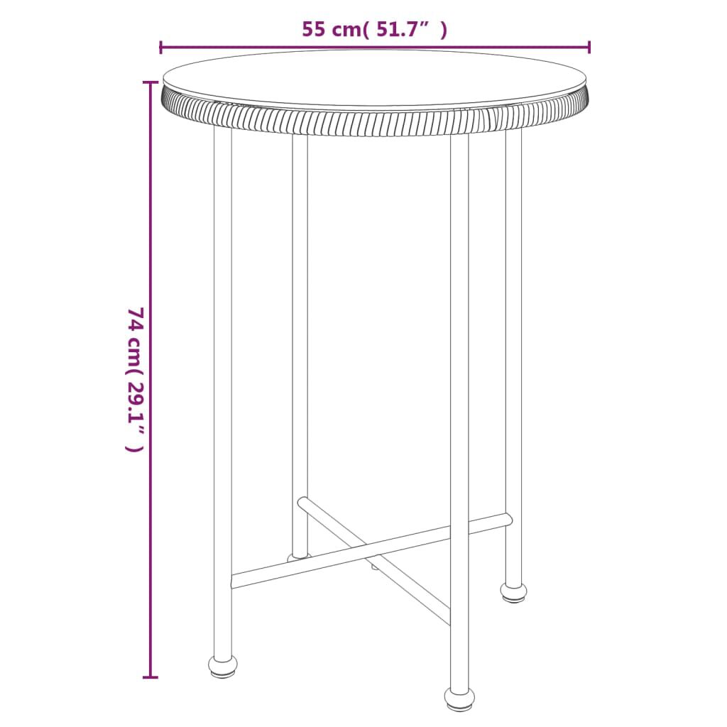vidaXL 3 Piece Garden Dining Set Poly Rattan