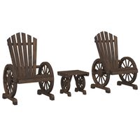vidaXL 3 Piece Garden Lounge Set Solid Wood Fir, brown vidaXL 3 Piece Garden Lounge Set Solid Wood Fir