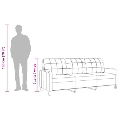 vidaXL 3-Seater Sofa Cream 180 cm Faux Leather, cream vidaXL 3-Seater Sofa Cream 180 cm Faux Leather