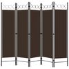 vidaXL 5-Panel Room Divider Brown 200x180 cm