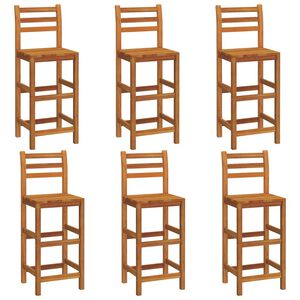 vidaXL Bar Stools 6 pcs Solid Wood Acacia