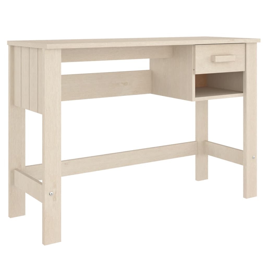 vidaXL Desk HAMAR Honey Brown 110x40x75 cm Solid Wood Pine