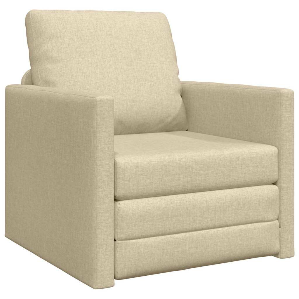vidaXL Floor Sofa Bed 2-in-1 Cream 112x174x55 cm Fabric