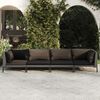 vidaXL 4 Piece Garden Lounge Set with Cushions Poly Rattan Dark Grey