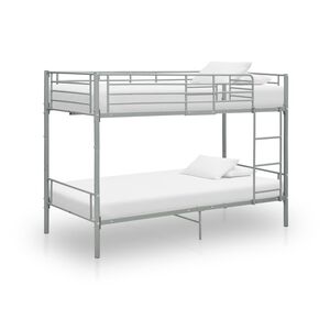 vidaXL Bunk Bed without Mattress Grey Metal 90x200 cm