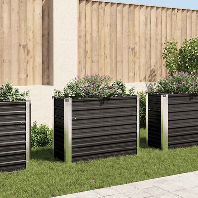 vidaXL Garden Raised Bed Anthracite 100x40x77 cm Galvanised Steel,  vidaXL Garden Raised Bed Anthracite 100x40x77 cm Galvanised Steel