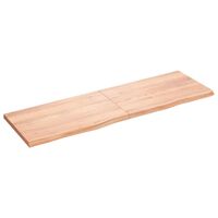 vidaXL Wall Shelf Light Brown 160x50x(2-4) cm Treated Solid Wood Oak