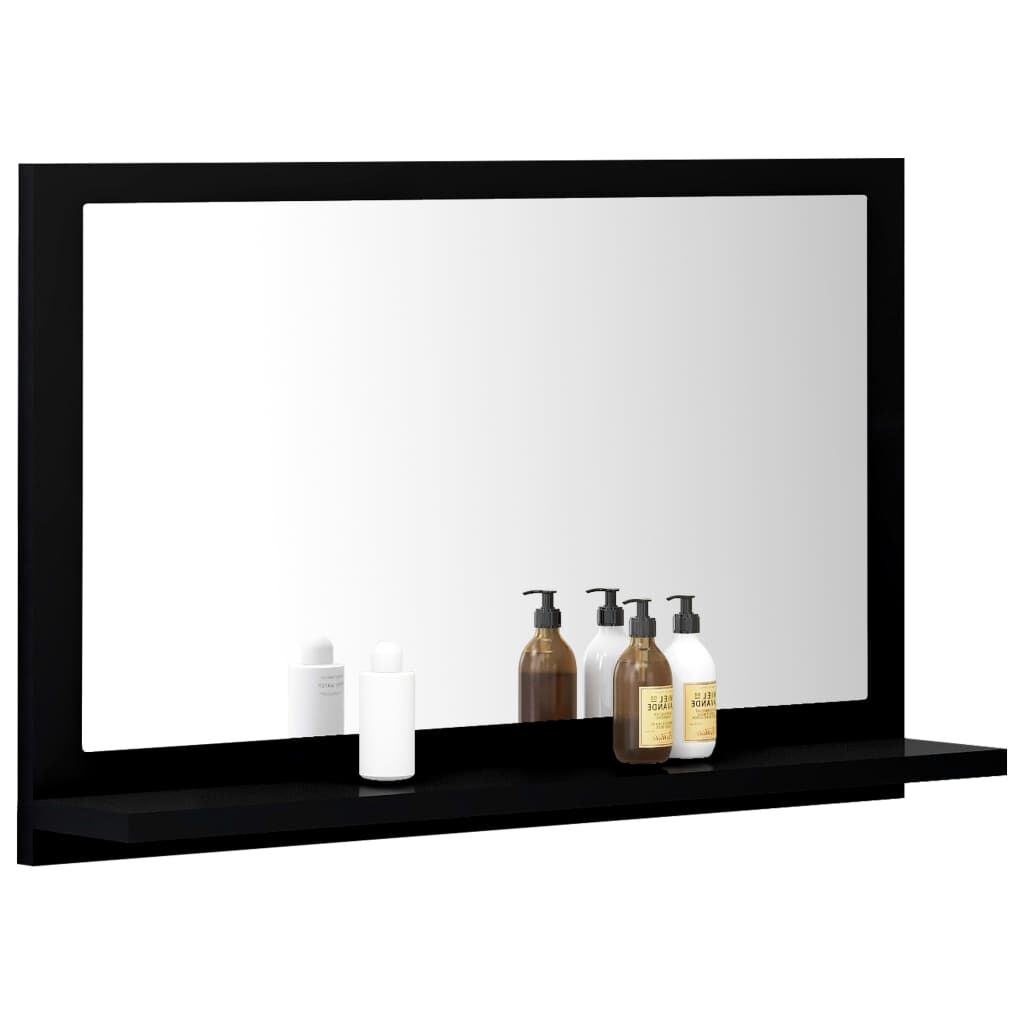 vidaXL Bathroom Mirror Black 60x10.5x37 cm Engineered Wood