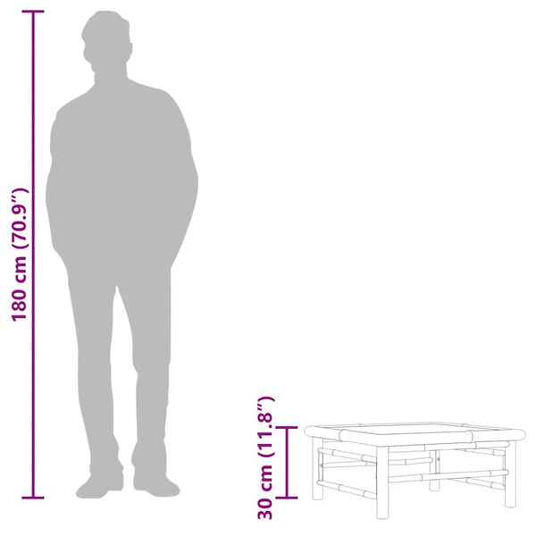 vidaXL Garden Table 65x65x30 cm Bamboo